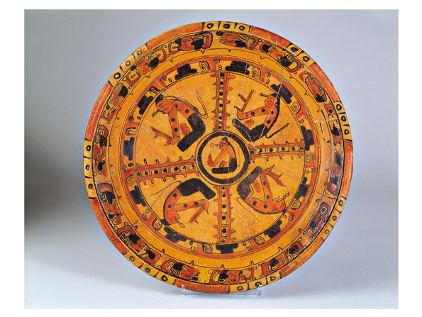 251 Maya culture, Tripod Plate with Five Figures
